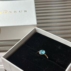 Boneur (Parisian Brand) Blue Gemstone Ring